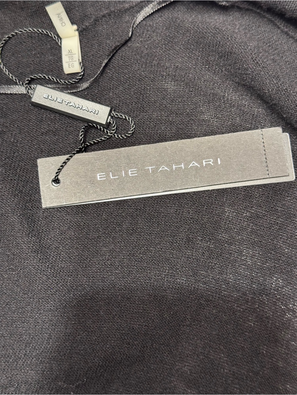 Elie Tahari Black Open-Front Long Cardigan - Size XL - Picture 8 of 12